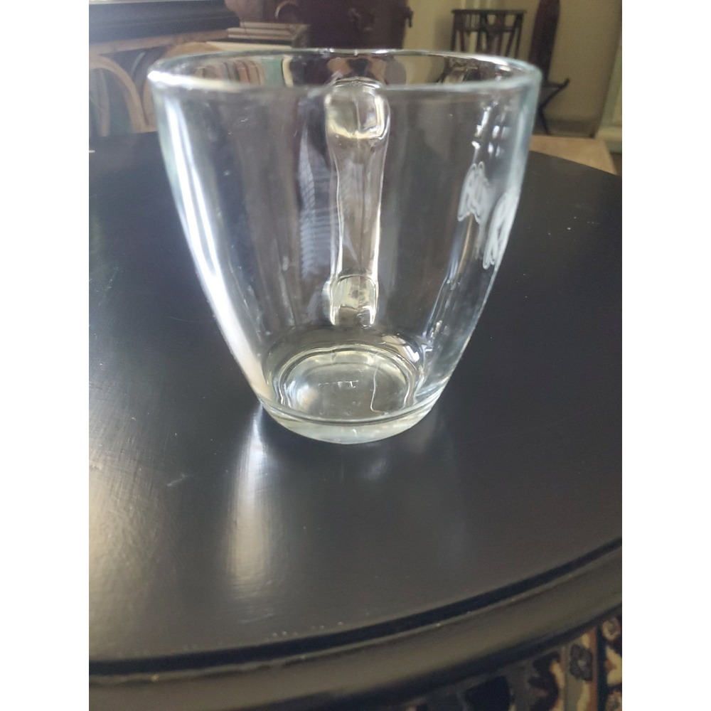 KAHLUA Etched Logo Coffee Cup Tea Mug Clear Glass 4in Tall 12oz - Picture 3 of 6
